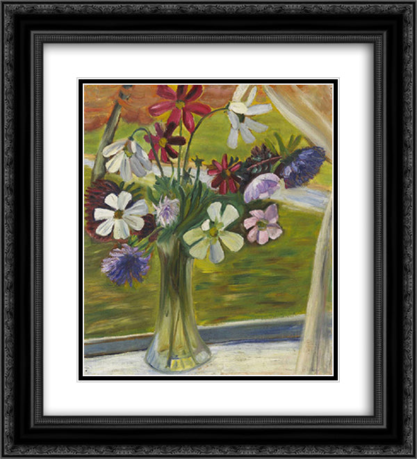 Vase of Flowers II 20x22 Black Ornate Wood Framed Art Print Poster with Double Matting by Heward, Prudence
