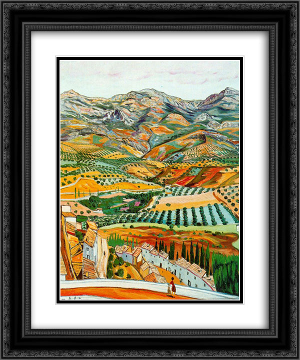 Landscape and Fique Vault 20x24 Black Ornate Wood Framed Art Print Poster with Double Matting by Zabaleta, Rafael