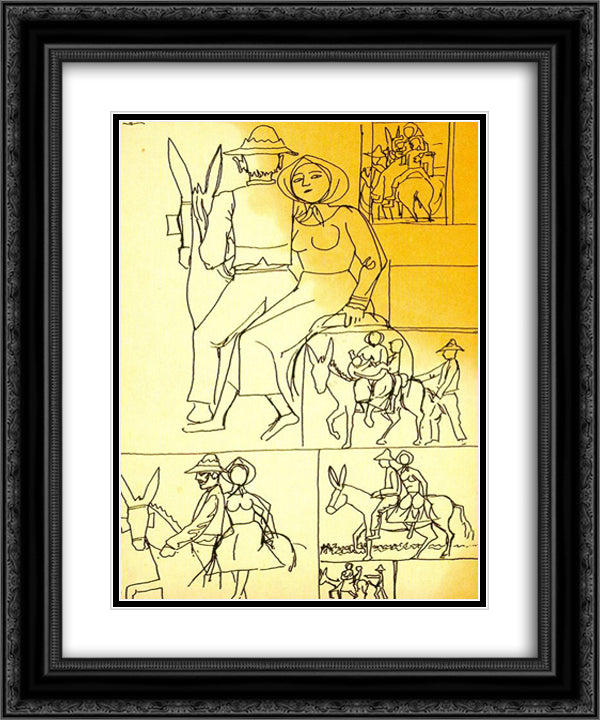 Point Frame 20x24 Black Ornate Wood Framed Art Print Poster with Double Matting by Zabaleta, Rafael