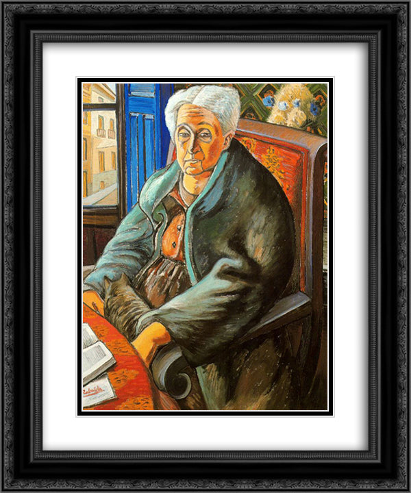 Portrait of Aunt Pepa 20x24 Black Ornate Wood Framed Art Print Poster with Double Matting by Zabaleta, Rafael