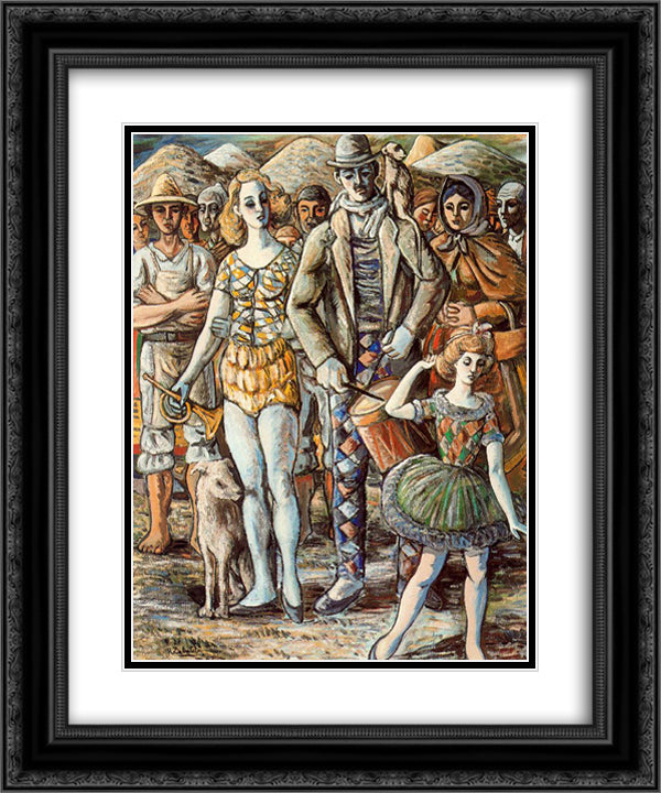 Puppeteer in the town square 20x24 Black Ornate Wood Framed Art Print Poster with Double Matting by Zabaleta, Rafael