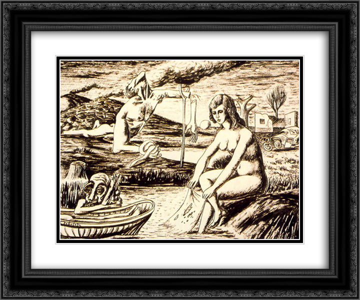 Surrealistic dream 24x20 Black Ornate Wood Framed Art Print Poster with Double Matting by Zabaleta, Rafael
