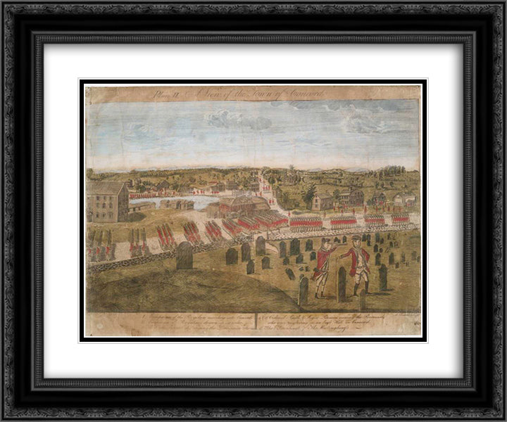 Plate II. The British Army in Concord 24x20 Black Ornate Wood Framed Art Print Poster with Double Matting by Earl, Ralph