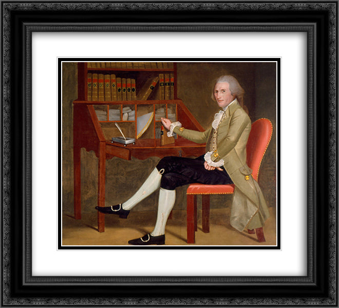 Portrait of David Baldwin 22x20 Black Ornate Wood Framed Art Print Poster with Double Matting by Earl, Ralph