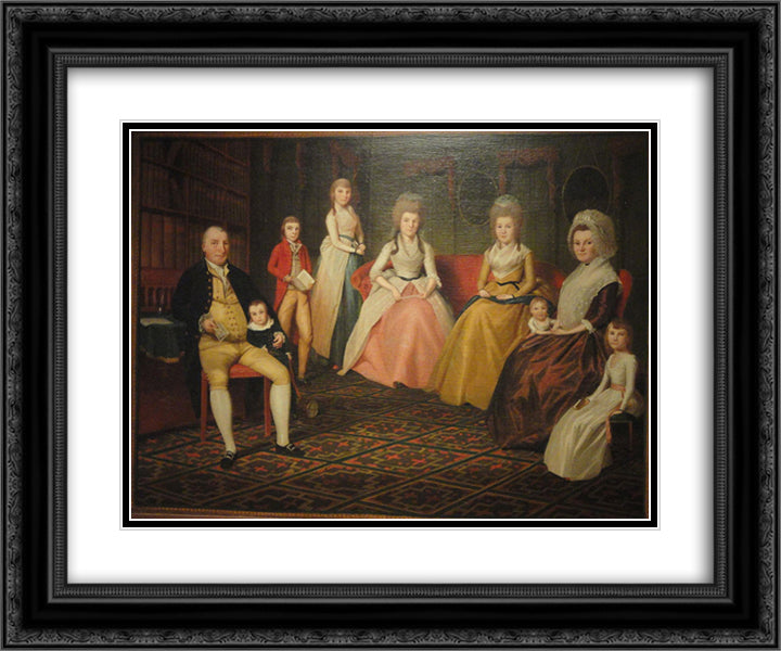The Angus Nickelson Family 24x20 Black Ornate Wood Framed Art Print Poster with Double Matting by Earl, Ralph