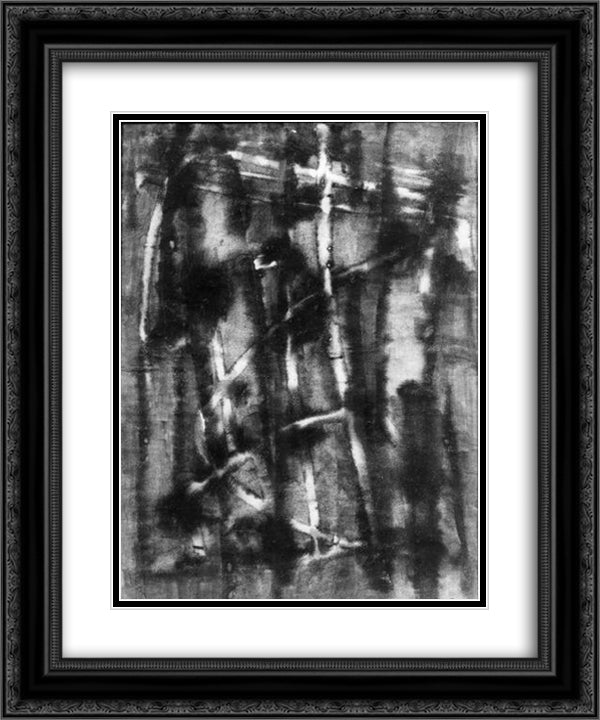Crucifixion 20x24 Black Ornate Wood Framed Art Print Poster with Double Matting by Ubac, Raoul
