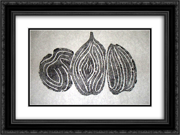 Les Fruits I 24x18 Black Ornate Wood Framed Art Print Poster with Double Matting by Ubac, Raoul