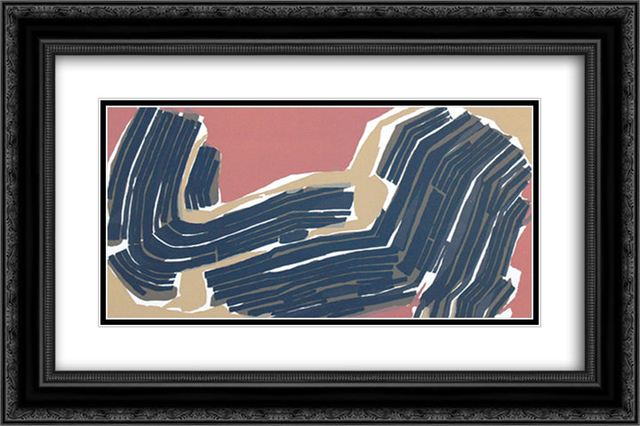 Rythme rompu 24x16 Black Ornate Wood Framed Art Print Poster with Double Matting by Ubac, Raoul