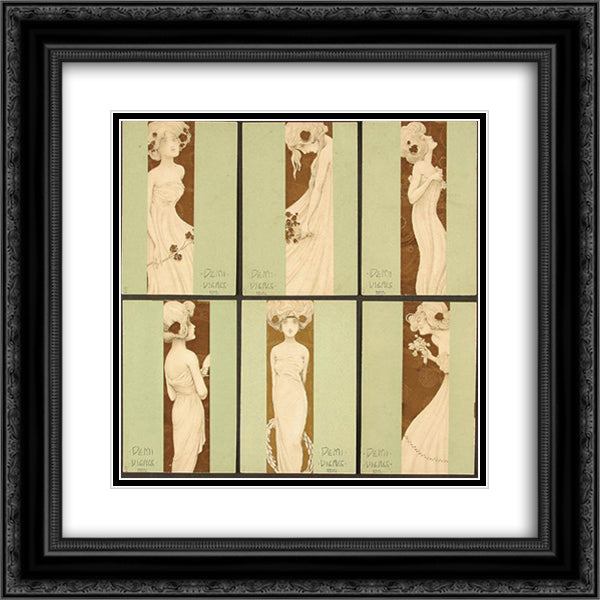 A half of a Virgin 20x20 Black Ornate Wood Framed Art Print Poster with Double Matting by Kirchner, Raphael