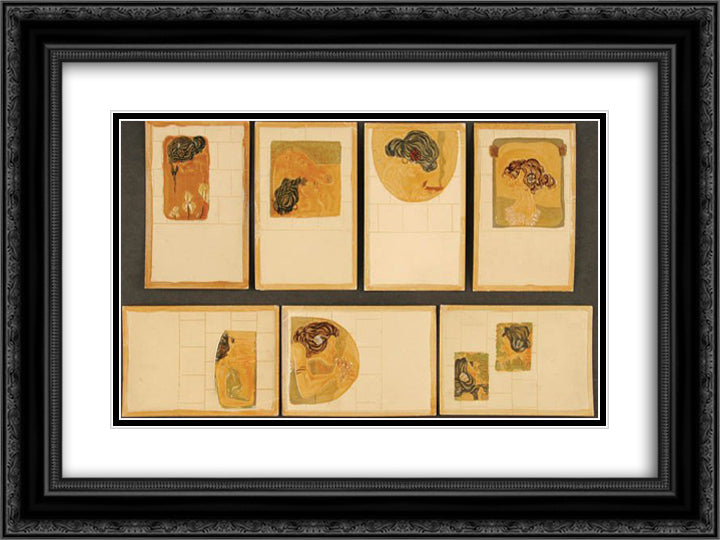 Akropolis 24x18 Black Ornate Wood Framed Art Print Poster with Double Matting by Kirchner, Raphael