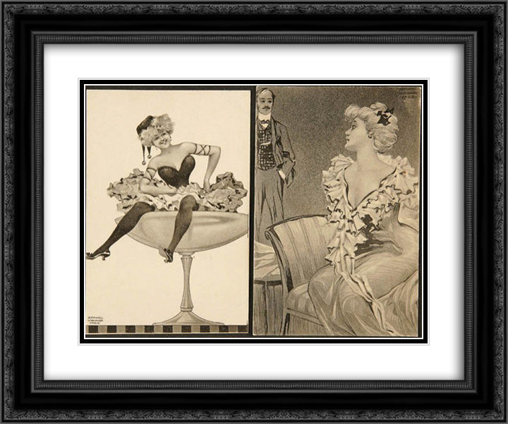 Bellage of Sect 24x20 Black Ornate Wood Framed Art Print Poster with Double Matting by Kirchner, Raphael