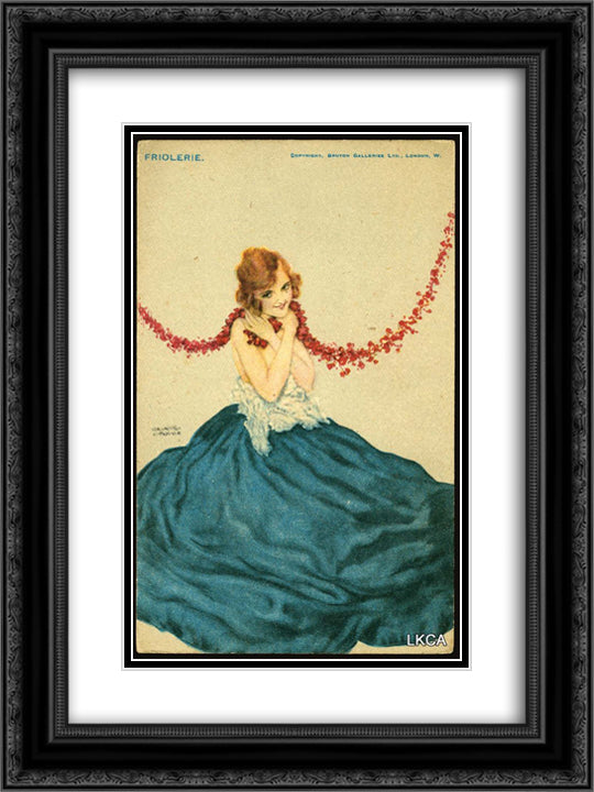 Friolerie 18x24 Black Ornate Wood Framed Art Print Poster with Double Matting by Kirchner, Raphael