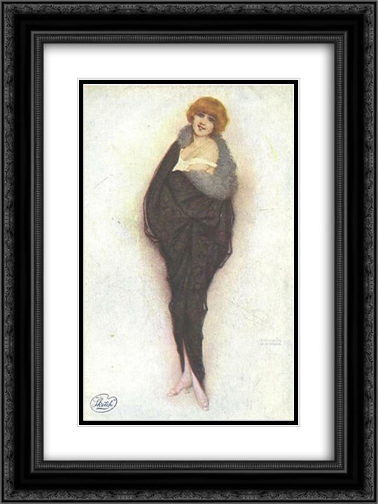 Lollotte 18x24 Black Ornate Wood Framed Art Print Poster with Double Matting by Kirchner, Raphael