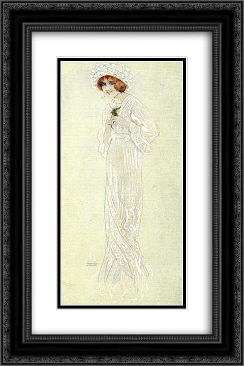 Merci II 16x24 Black Ornate Wood Framed Art Print Poster with Double Matting by Kirchner, Raphael