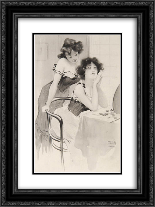 On the dressing table 18x24 Black Ornate Wood Framed Art Print Poster with Double Matting by Kirchner, Raphael