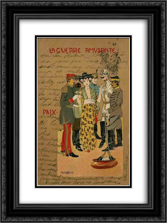 Peace 18x24 Black Ornate Wood Framed Art Print Poster with Double Matting by Kirchner, Raphael