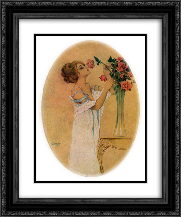 Players 20x24 Black Ornate Wood Framed Art Print Poster with Double Matting by Kirchner, Raphael