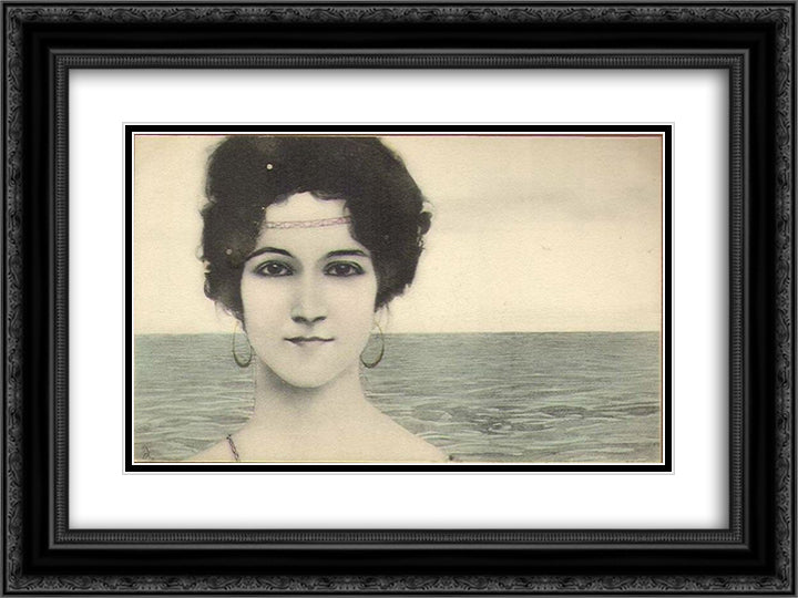 Salome 24x18 Black Ornate Wood Framed Art Print Poster with Double Matting by Kirchner, Raphael