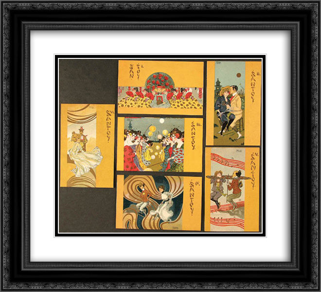 Santoy 22x20 Black Ornate Wood Framed Art Print Poster with Double Matting by Kirchner, Raphael