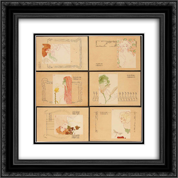 Street Flowers 20x20 Black Ornate Wood Framed Art Print Poster with Double Matting by Kirchner, Raphael