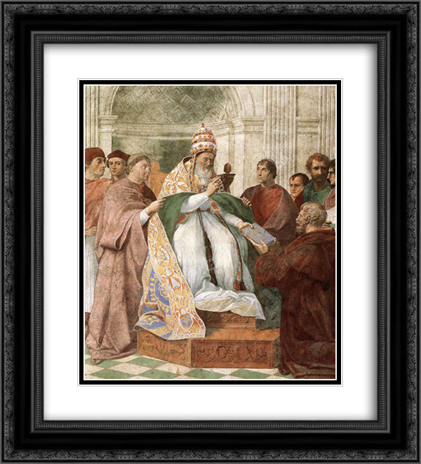 Gregory IX Approving the Decretals 20x22 Black Ornate Wood Framed Art Print Poster with Double Matting by Raphael