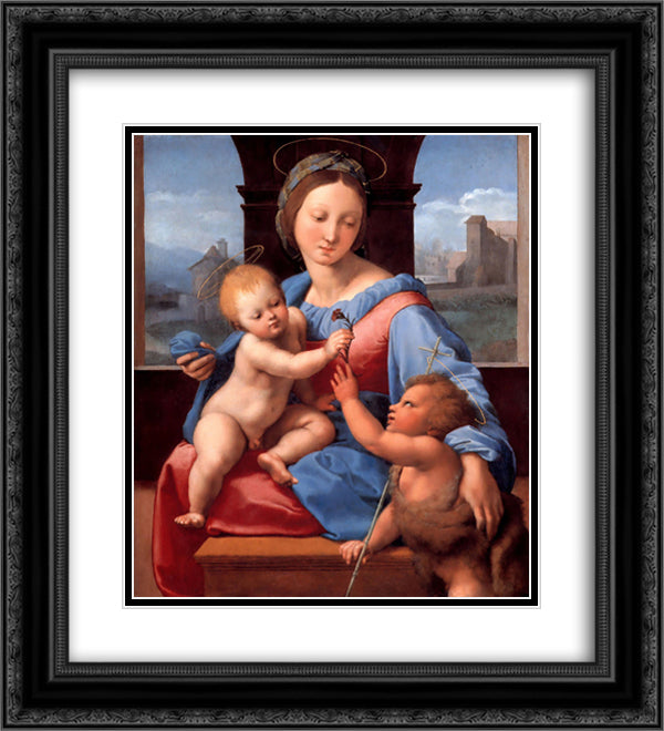 The Aldobrandini Madonna or The Garvagh Madonna 20x22 Black Ornate Wood Framed Art Print Poster with Double Matting by Raphael