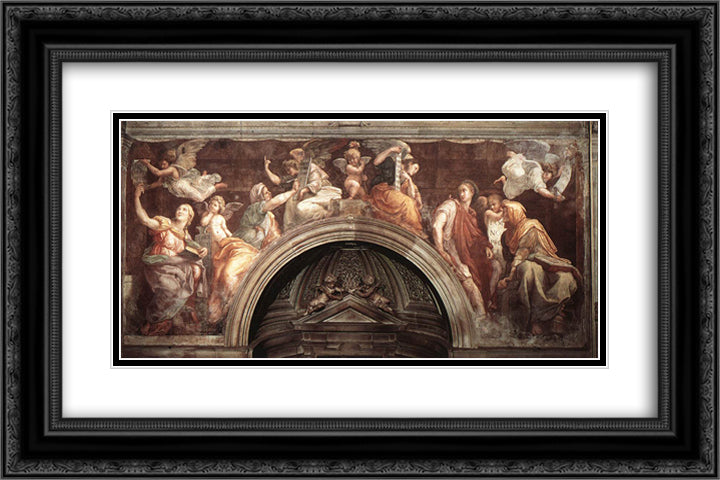 The Sibyls (Santa Maria della Pace) 24x16 Black Ornate Wood Framed Art Print Poster with Double Matting by Raphael