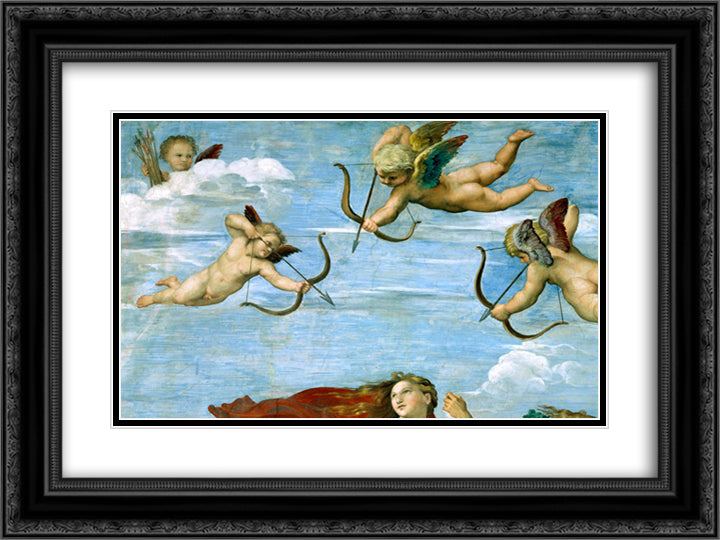 The Triumph of Galatea (detail) 24x18 Black Ornate Wood Framed Art Print Poster with Double Matting by Raphael
