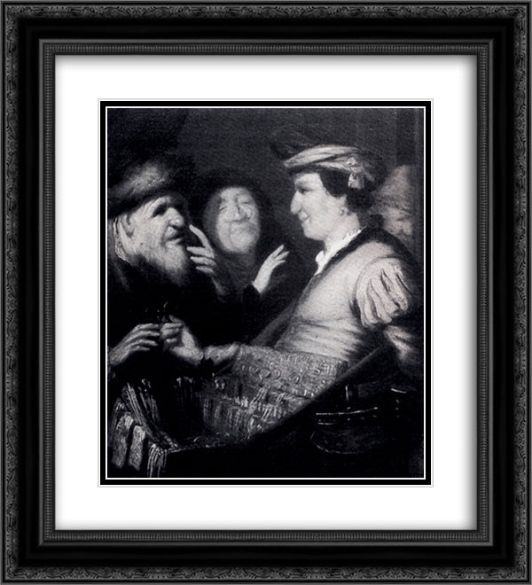 The Sense Of Sight 20x22 Black Ornate Wood Framed Art Print Poster with Double Matting by Rembrandt