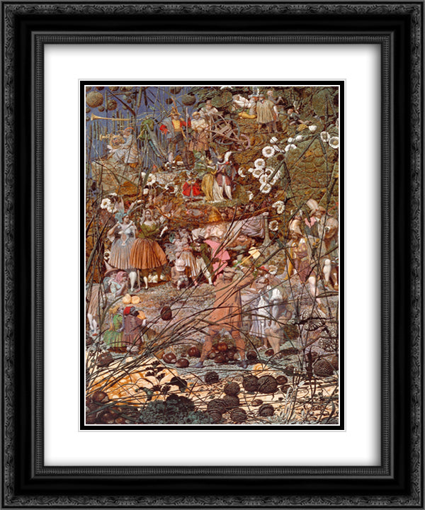 The Fairy Feller's Master-Stroke 20x24 Black Ornate Wood Framed Art Print Poster with Double Matting by Dadd, Richard