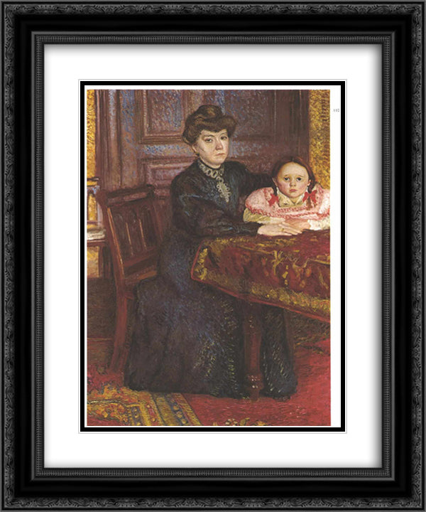 Double portrait of Matilda and Gertrude Schonberg 20x24 Black Ornate Wood Framed Art Print Poster with Double Matting by Gerstl, Richard