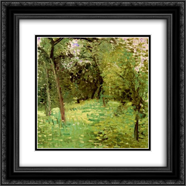 Flowering Meadow with Trees 20x20 Black Ornate Wood Framed Art Print Poster with Double Matting by Gerstl, Richard
