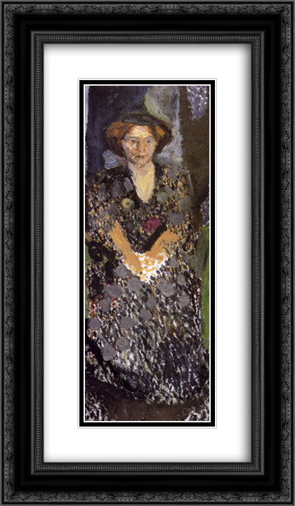 Mathilde in the studio 14x24 Black Ornate Wood Framed Art Print Poster with Double Matting by Gerstl, Richard
