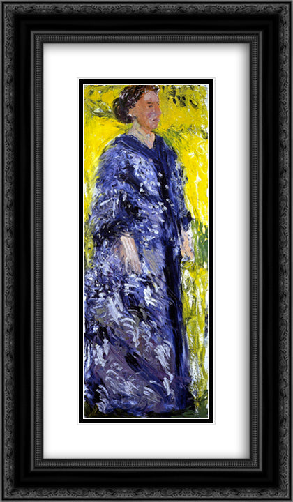 Mathilde Schoenberg in Garden 14x24 Black Ornate Wood Framed Art Print Poster with Double Matting by Gerstl, Richard
