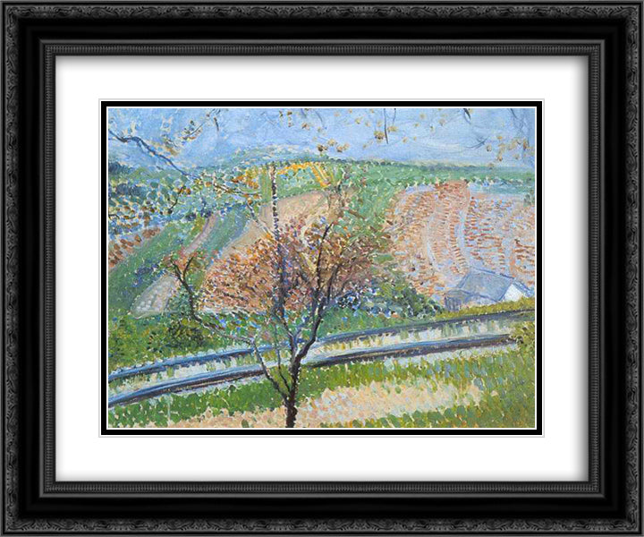 Railway to the Kahlenberg 24x20 Black Ornate Wood Framed Art Print Poster with Double Matting by Gerstl, Richard