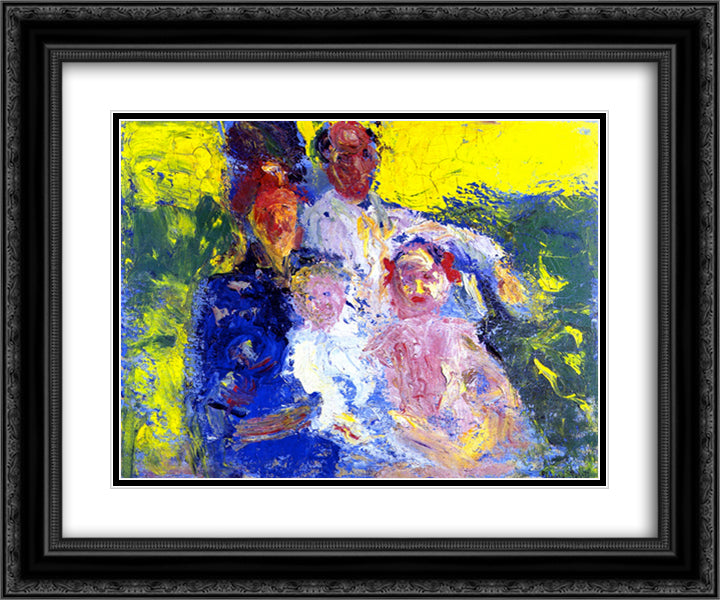 Schonberg Family 24x20 Black Ornate Wood Framed Art Print Poster with Double Matting by Gerstl, Richard