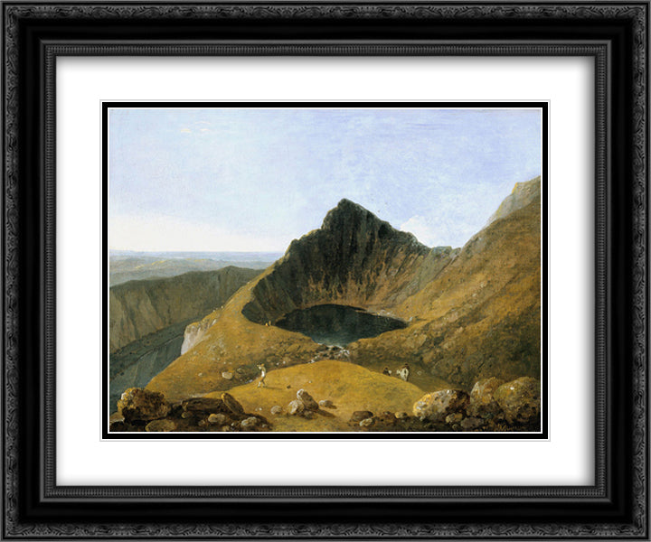 Llyn-y-Cau, Cader Idris 24x20 Black Ornate Wood Framed Art Print Poster with Double Matting by Wilson, Richard