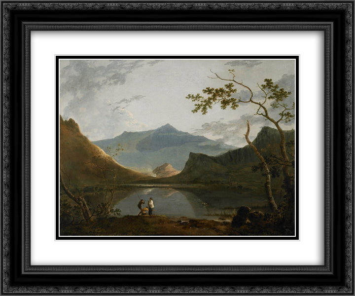 Snowdon from Llyn Nantlle 24x20 Black Ornate Wood Framed Art Print Poster with Double Matting by Wilson, Richard