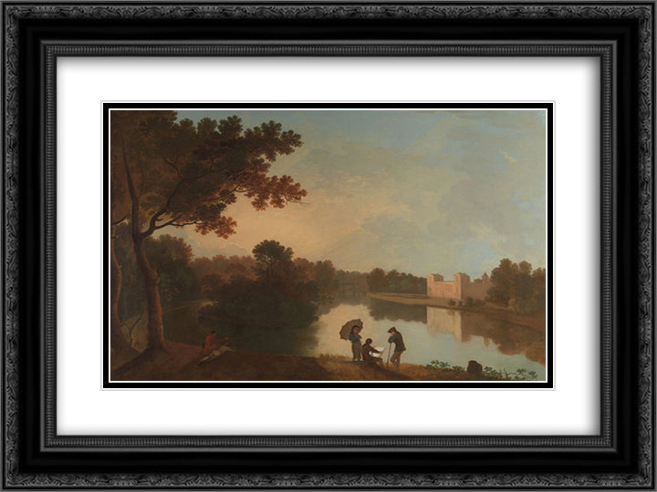Wilton House from the Southeast 24x18 Black Ornate Wood Framed Art Print Poster with Double Matting by Wilson, Richard