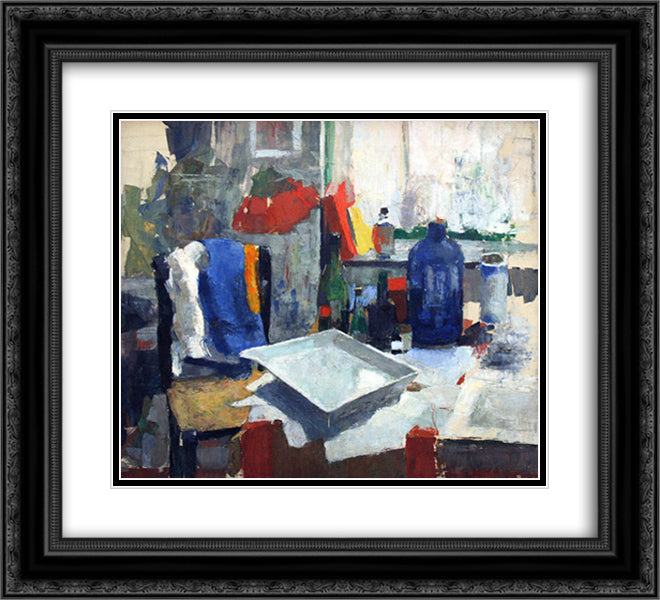 Dining Table 22x20 Black Ornate Wood Framed Art Print Poster with Double Matting by Wouters, Rik