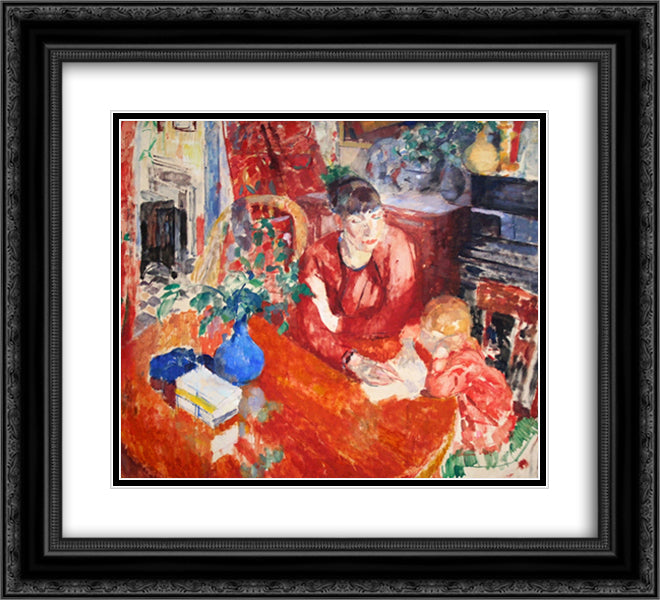 Education 22x20 Black Ornate Wood Framed Art Print Poster with Double Matting by Wouters, Rik