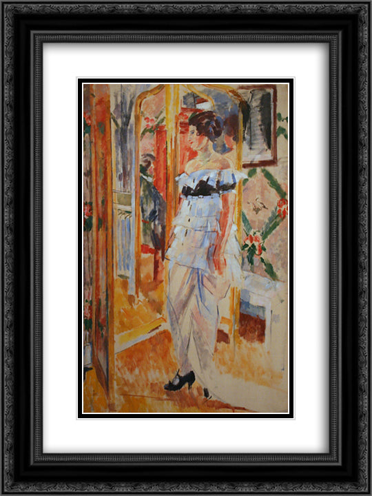 Portrait of Mrs. Giroux 18x24 Black Ornate Wood Framed Art Print Poster with Double Matting by Wouters, Rik