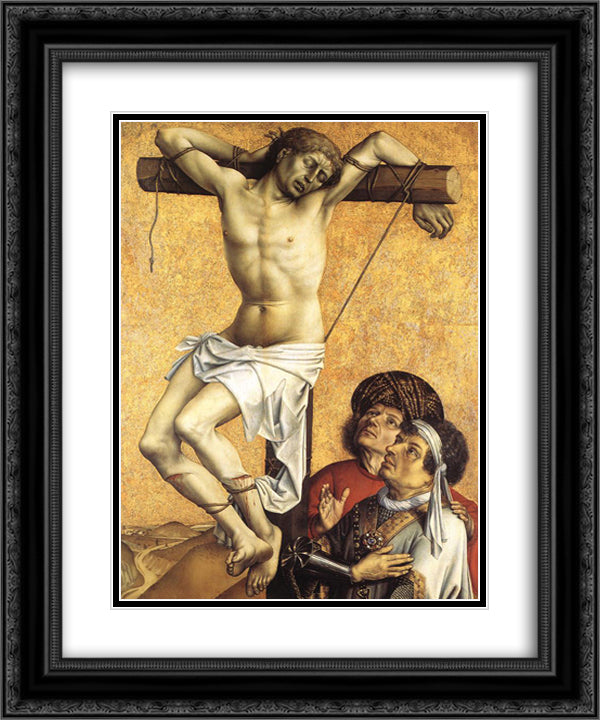 The Crucified Thief 20x24 Black Ornate Wood Framed Art Print Poster with Double Matting by Campin, Robert