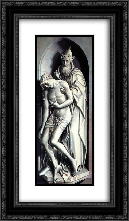 Trinity of the Broken Body 14x24 Black Ornate Wood Framed Art Print Poster with Double Matting by Campin, Robert