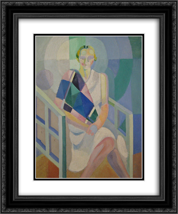 Portrait of Madame Heim 20x24 Black Ornate Wood Framed Art Print Poster with Double Matting by Delaunay, Robert