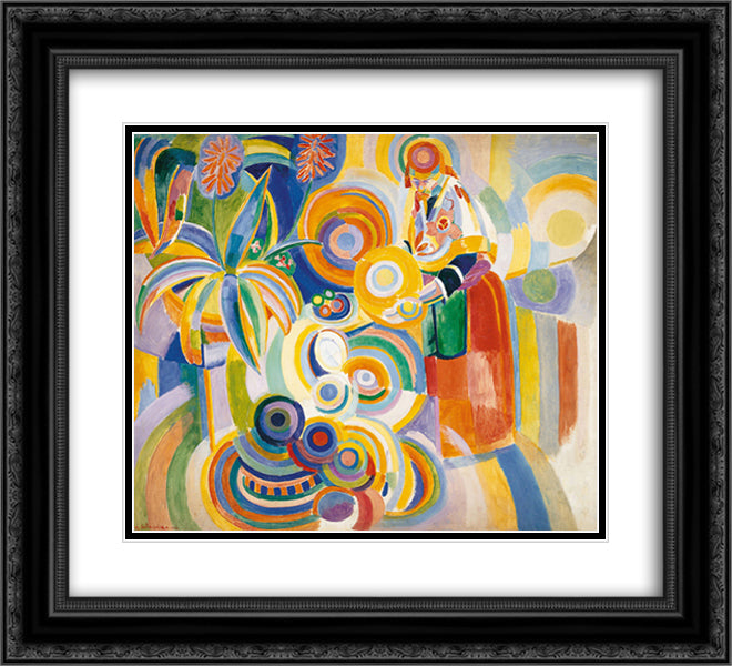 Tall Portuguese Woman 22x20 Black Ornate Wood Framed Art Print Poster with Double Matting by Delaunay, Robert