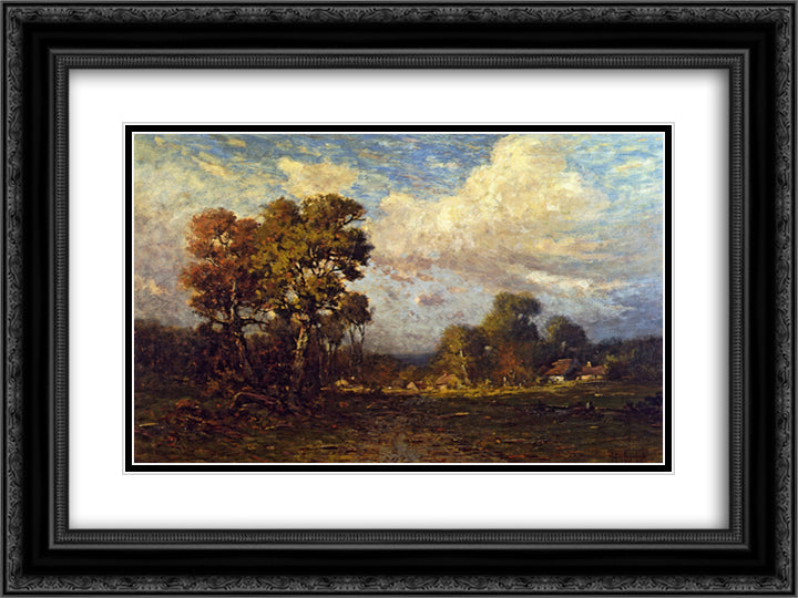 East Loyal Field 24x18 Black Ornate Wood Framed Art Print Poster with Double Matting by Onderdonk, Robert Julian