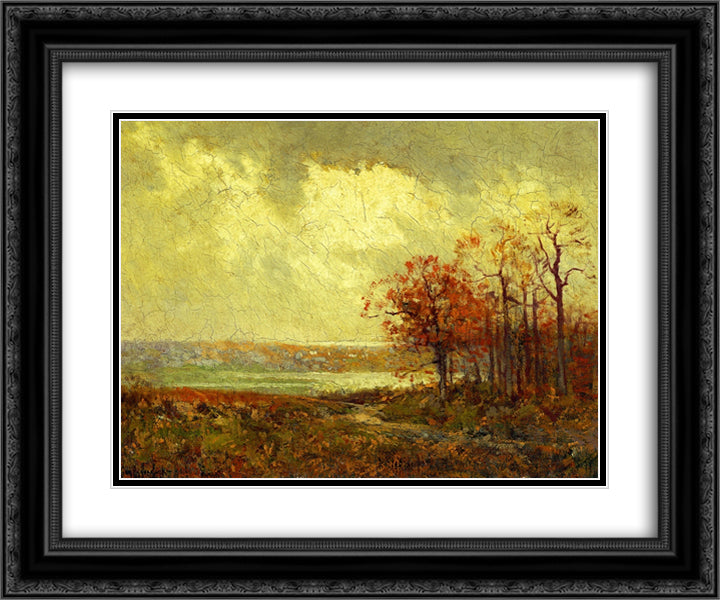 Fall Landscape 24x20 Black Ornate Wood Framed Art Print Poster with Double Matting by Onderdonk, Robert Julian