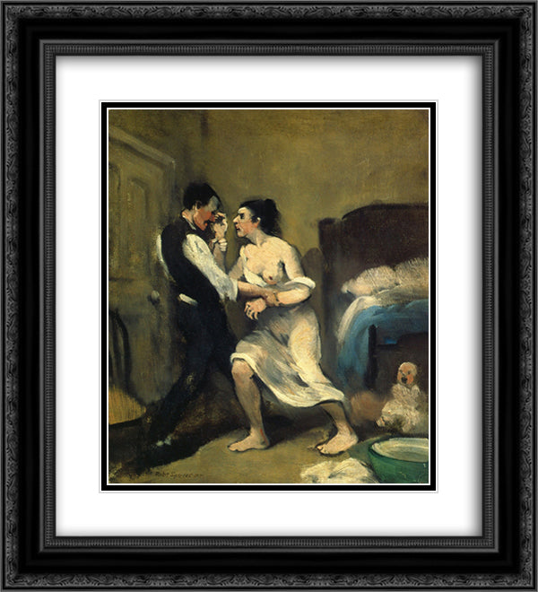 Happy Family 20x22 Black Ornate Wood Framed Art Print Poster with Double Matting by Spencer, Robert