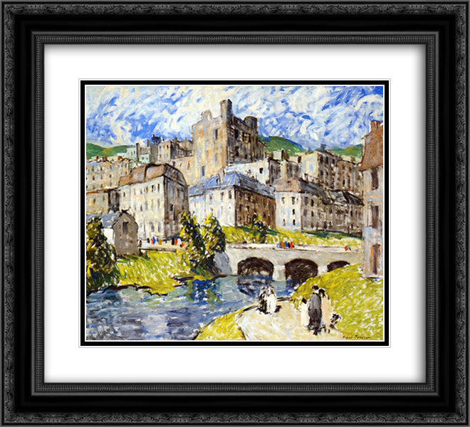 Hilltown 22x20 Black Ornate Wood Framed Art Print Poster with Double Matting by Spencer, Robert